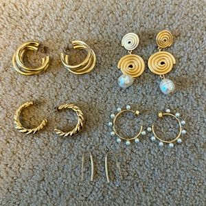 Gold and Pearl Earring Bundle